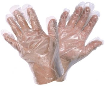 Manusi unica folosinta transparente din polietilena 100/set